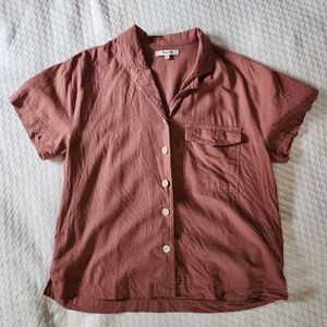 Madewell linen button down tee